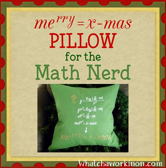 Free SVG & Silhouette cut files for nerdy math Christmas pillow.